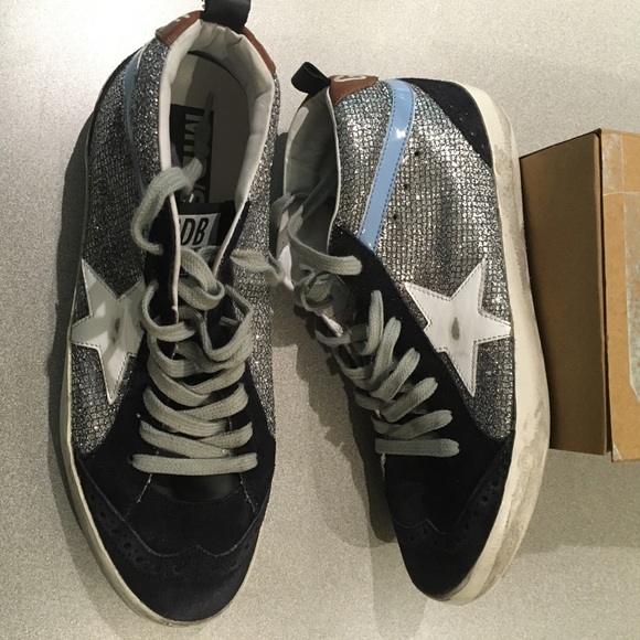 Golden Goose Mid Star Glitter/White Star Sneaker - Picture 4 of 7